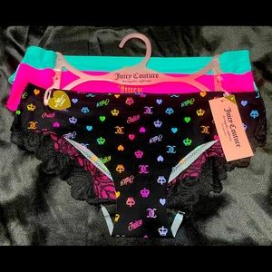 Juicy Couture 3-pack panty hidden line NWT Medium